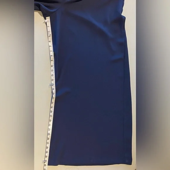 BCBGMaxAzria Wide-Leg Peplum Jumpsuit, Navy Blue, size L - Picture 10 of 12